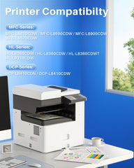 TN436 Toner Cartridges Set 4 Pack High Yield Replacement for Brother TN433 Work with MFC-l8900Cdw HL-l8360Cdw HL-L8260Cdw MFC-L8610Cdw (TN436BK TN436C TN436M TN436Y)