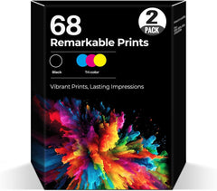 68 Ink Cartridges for Envy 6155e 6555e 6555 e 6155 e Ink Combo Pack Compatible with Hp 68 68e Ink Cartridges for Envy 6155e, 6555e, 6552e, 6558e, 6152e 6552 6558 6152 e Printer (1 Black, 1 Tri-Color)