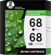 68 Ink Cartridges Black Color Combo Pack Envy 6155e 6555e Compatible for HP 68 Ink Cartridges Compatible for Envy 6155e, Envy 6555e, 6155e, 6555e, 6155 e, 6555 e Printers (2 Pack, 1 Black/1 Tri-Color)