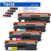 TN436 Toner Cartridges Set 4 Pack High Yield Replacement for Brother TN433 Work with MFC-l8900Cdw HL-l8360Cdw HL-L8260Cdw MFC-L8610Cdw (TN436BK TN436C TN436M TN436Y)