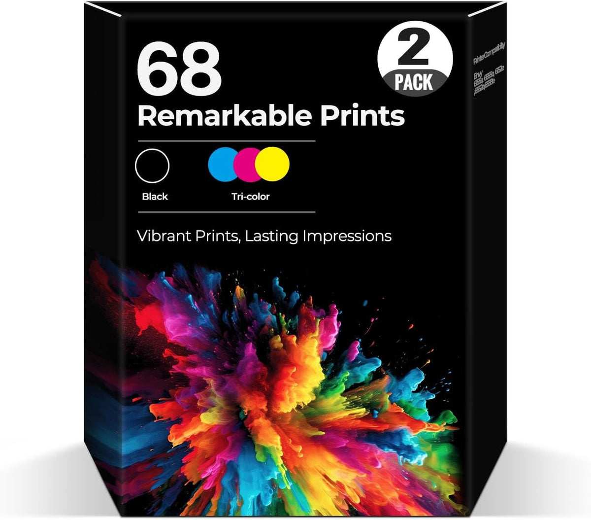 68 Ink Cartridges for Envy 6155e 6555e 6555 e 6155 e Ink Combo Pack Compatible with Hp 68 68e Ink Cartridges for Envy 6155e, 6555e, 6552e, 6558e, 6152e 6552 6558 6152 e Printer (1 Black, 1 Tri-Color)