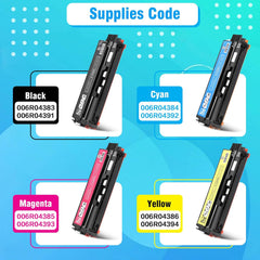 C230 C235 Toner Cartridge for Xerox 006r04391 006r04392 006r04393 006r04394,High Capacity 4,300~5,300 Pages Ink Cartridge for Xerox C230/DNI C235/DNI Color Printer(Black,Cyan,Magent,Yellow)