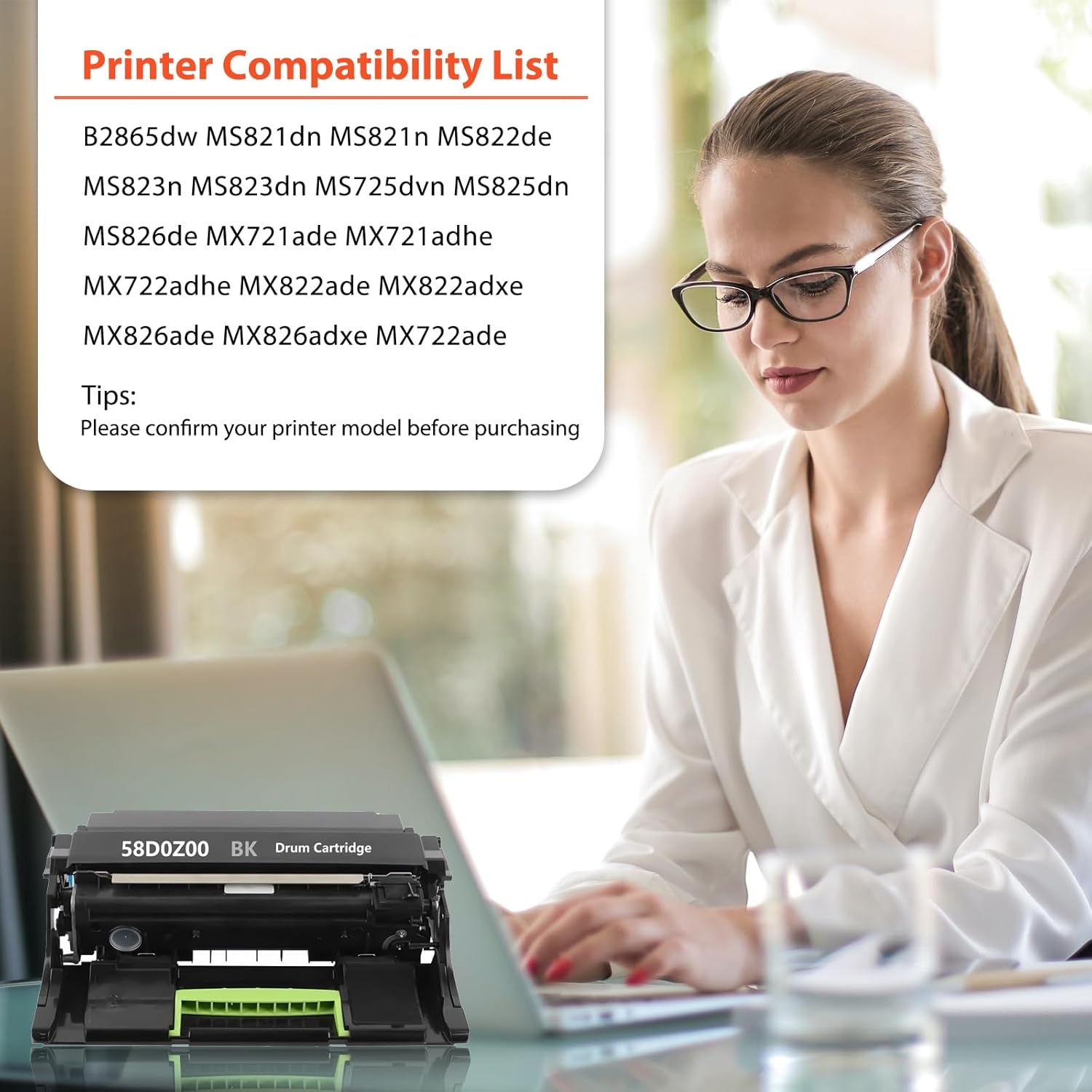 Remanufactured 58D0Z00 Imaging Drum Replacement for Lexmark B2865dw MS725dvn MS821dn MS821n MS823dn MS825dn MS826de MX721ade MX722ade MX822ade MX826ade MX826adxe