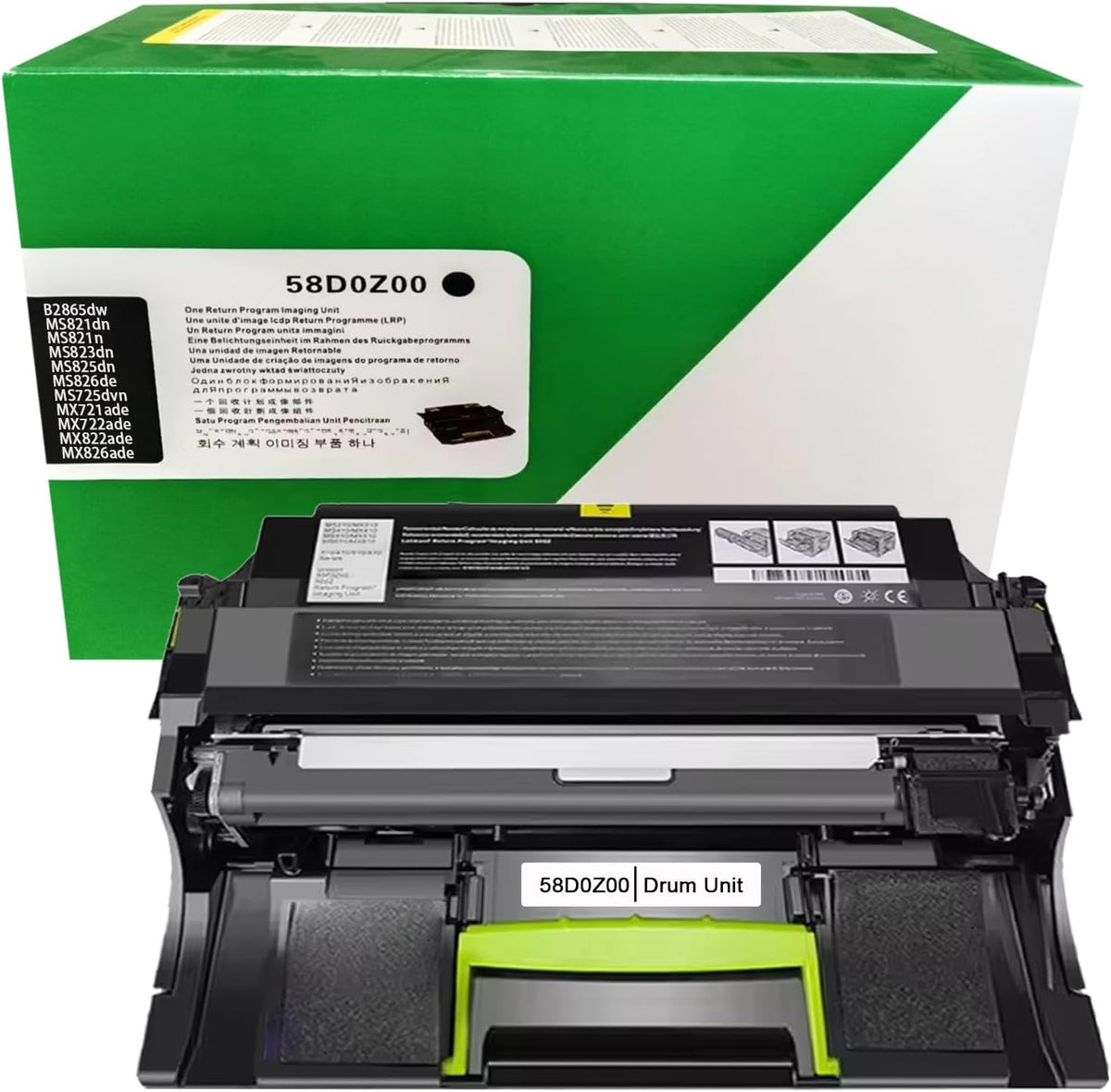 58D0Z00 Imaging Unit Compatible with Lex Mark 58D0Z00 Drum Unit for B2865dw MS821dn MS821n MS823dn MS825dn MS826de MS725dvn MX721ade MX722ade MX822ade MX826ade Printer(1-Pack)