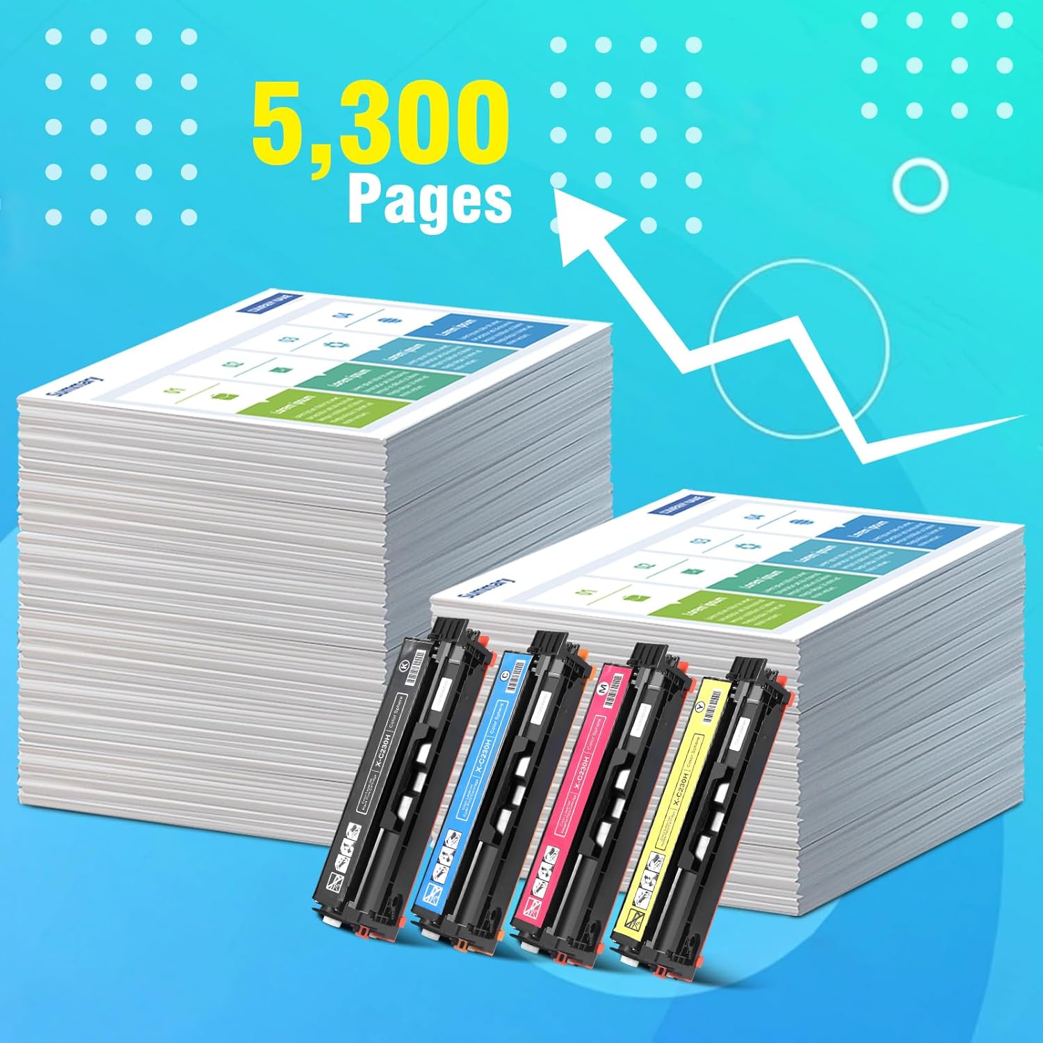 C230 C235 Toner Cartridge for Xerox 006r04391 006r04392 006r04393 006r04394,High Capacity 4,300~5,300 Pages Ink Cartridge for Xerox C230/DNI C235/DNI Color Printer(Black,Cyan,Magent,Yellow)