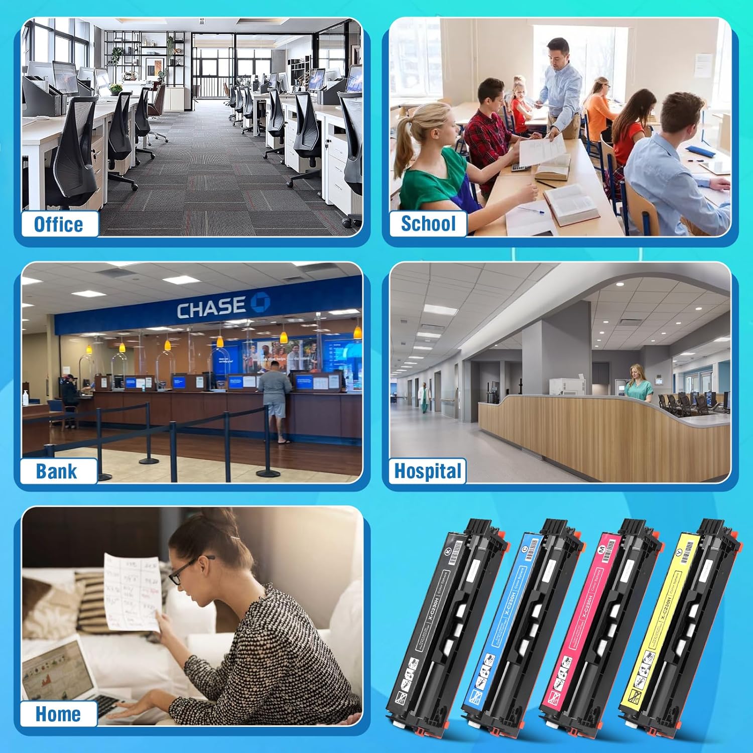 C230 C235 Toner Cartridge for Xerox 006r04391 006r04392 006r04393 006r04394,High Capacity 4,300~5,300 Pages Ink Cartridge for Xerox C230/DNI C235/DNI Color Printer(Black,Cyan,Magent,Yellow)